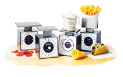 Kompakt mekanisk våg med roterande mätskiva