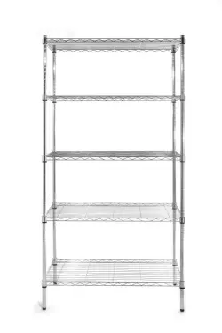 Förvaringsställ med 5 hyllor - 455x910x1830 mm svartlackerad