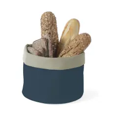 Breadbag round darl grey - cotton 250x160 mm