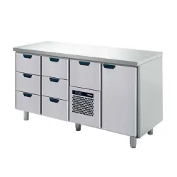 Kylbänk Porkka med 7 lådor och 1 dörr - 1660x650