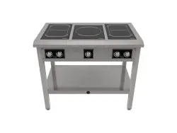 Induktionsspis semipro, 5 runda plattor, (4x Ø220 + 1x Ø280), 1079x650x900mm, Norqi