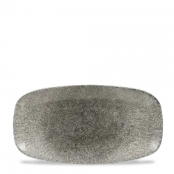 Churchill Raku Quartz Black Chefs Oblong Tallrik 15,3x29,8cm