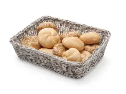 Angled bread basket - 400x300x90/120mm stone wash PP