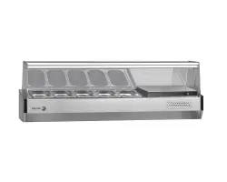 Kylränna med glastopp 5x 1/4 GN - 1340x336x450mm - Fagor