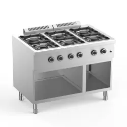 Gasspis med 6 brännare, 1100x718x850mm