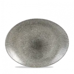 Churchill Raku Quartz Black Orbit Oval Tallrik 32,4cm