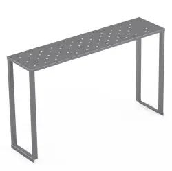 Perforerad överhylla för bänk - måttbeställd