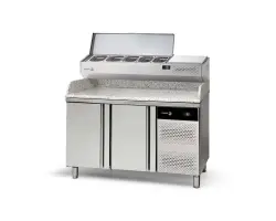 Pizzabänk 800 med granitskiva och 2 dörrar - 1492x800x850mm - Fagor