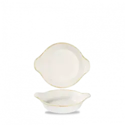 Churchill Stonecast Barley White Small Round Eared Dish 15x18cm