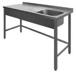 Diskbänk svetsad - 60 cm djup