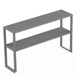 Dubbel överhylla för bänk - måttbeställd