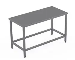 Rostfri arbetsbänk med sektionshylla - måttbeställd