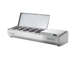 Kylränna med rostfritt lock 5x 1/4 GN - 1340x336x450mm - Fagor