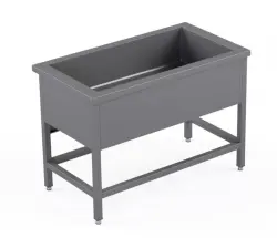 Sköljbord med sektionshylla - måttbeställd