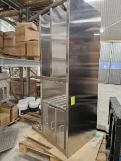 Rostfri arbetsbänk med 3 lådor, gejder för GN och dubbelhylla, 1900x700x900