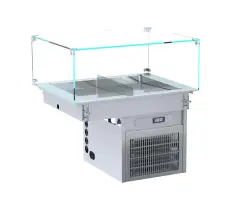 Displaymonter 2x 1/1 GN för kött och fisk mm - drop-in