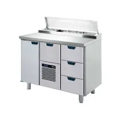 Kallskänksbänk Porkka med 4 lådor och 1 dörr - 1260x650x900mm