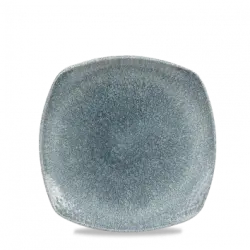 Churchill Raku Topaz Blue X Squared Square Tallrik 21,5cm