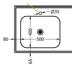 Hål för blandare - Ø35