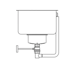 Silhink och kulventil med bräddavlopp