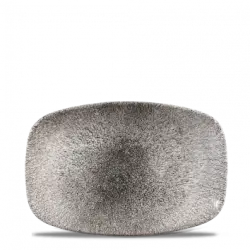 Churchill Raku Quartz Black Chefs Oblong Tallrik 15,7x23,7cm