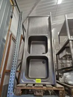 Diskbänk med dubbelho, 1800x700