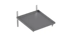 Vägghylla snedställd för diskkorg - med aluminium skenor