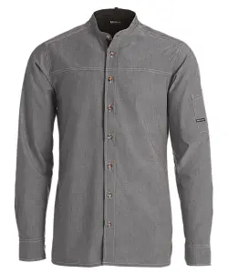 Kock-/serviceskjorta denim lång ärm - Chambray grå - Kentaur