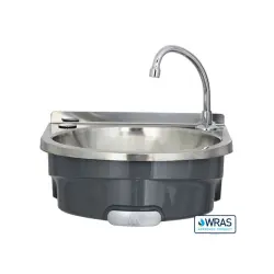 Tvättställ 400mm, Knädriven, komplett med kran