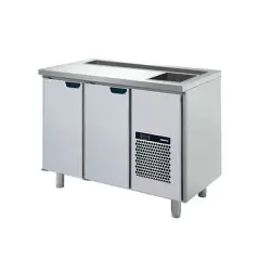 Barkylbänk Porkka med 2 dörrar, ränna och isbrunn - 1260x650