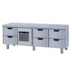 Grillkylbänk Porkka med 6 lådor - 1660x650x650mm