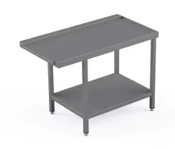 Utmatningsbänk rostfri med fast rostfri hylla - måttbeställd