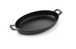 Oval pan Little Chef - 263x140x37 mm black melamine