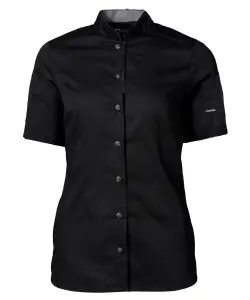 Kock-/serviceskjorta dam kort ärm - Svart - Kentaur