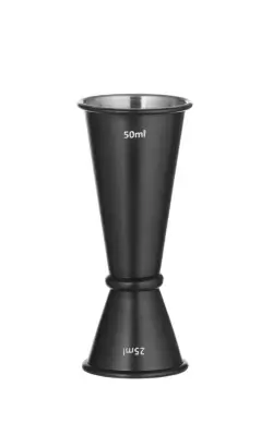 Jigger, Bar up, 25ml / 50ml, Svart, Ø45x(H)110mm