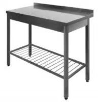 Arbetsbänk med gallerhylla - svetsad - 70 cm djup