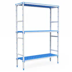 Hyllsystem med 3 hyllor, djup 385mm