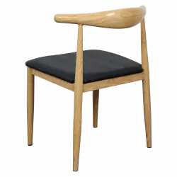 Camilla Stol i metall och svart PU-läder