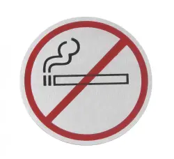 Door sign s/s 18/8 No Smoking - black/red 75 mm