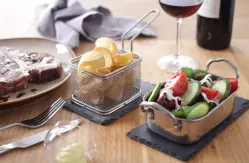 Mini basket s.s. 90x90 mm - round