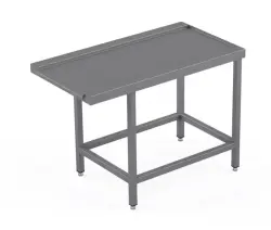 Utmatningsbänk rostfri med sektionshylla - måttbeställd