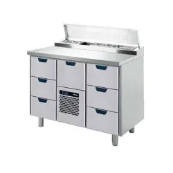 Kallskänksbänk Porkka med 7 lådor - 1260x650x900mm