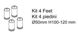 Ø50mm höjdjusterbara fötter till Icematic