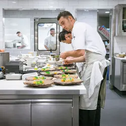 Three door salad counter - raised GN display 380L