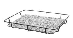 Bakery basket with s.s. rim - 400x300x50 mm stone wash PP