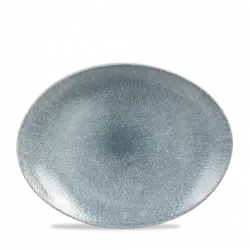 Churchill Raku Topaz Blue Orbit Oval Tallrik 32,4cm