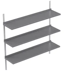 Rostfri vägghylla trippel - måttbeställd