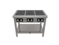 Induktionsspis semipro, 6 runda plattor, Ø220, 1033x650x900mm, Norqi