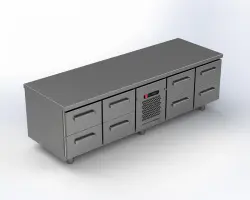 Grillkylbänk Dayton med 8 lådor - 2000x660x660mm