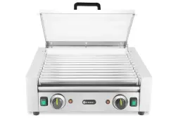 Rullgrill med 11 rostfria rullar, 2 zoner och energibesparande lock, 566x527x259mm